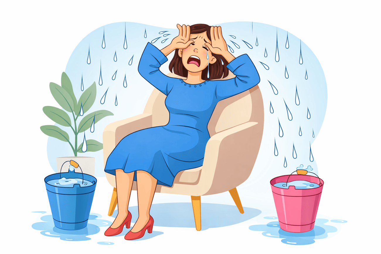 Иллюстрация глагола weep